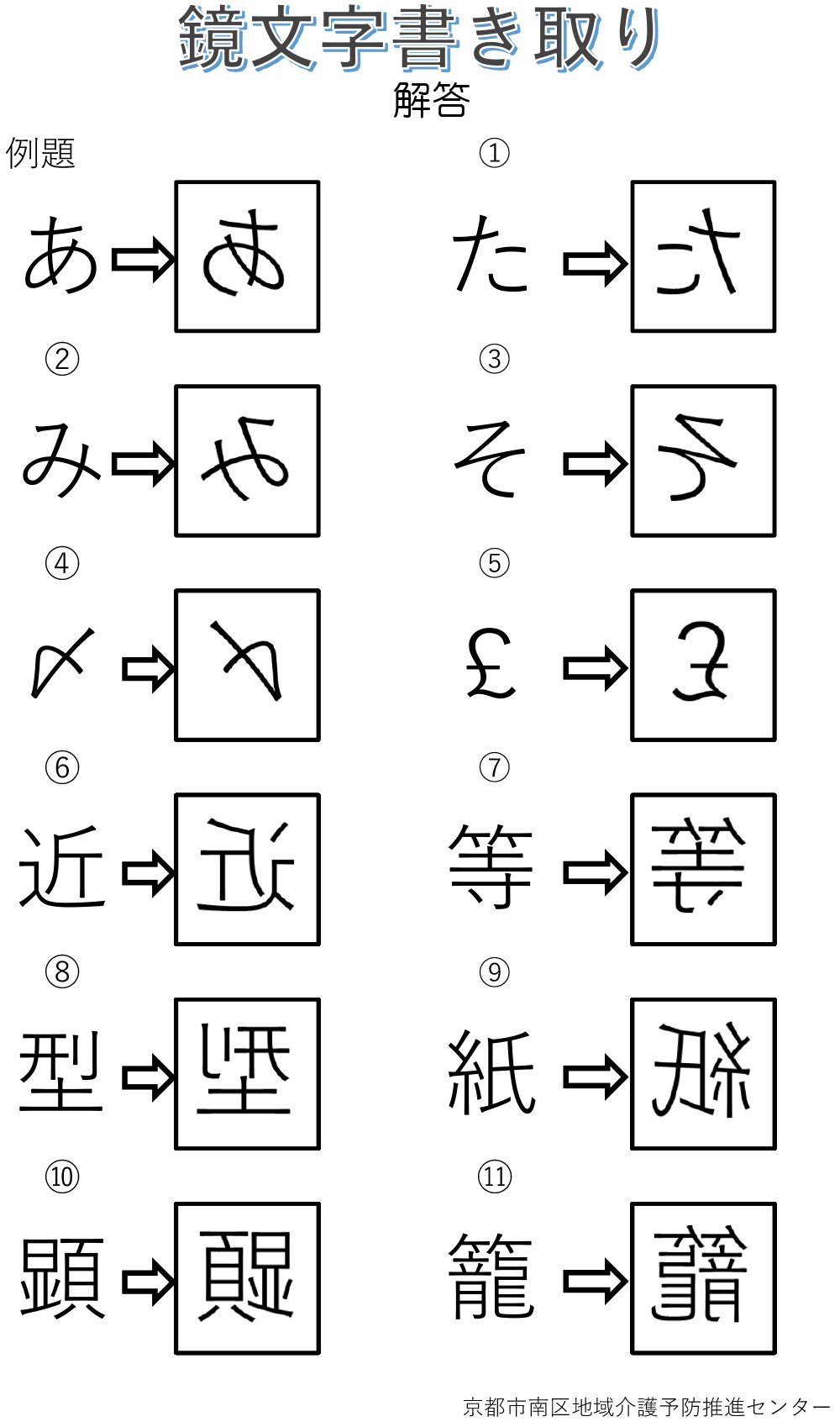 楽しく脳トレ 図形探し 同仁会クリニック